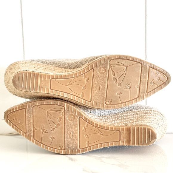 Ateliers Handmade Natural Fabric Jute Wedge Oxfords EU 41 US 10 Pointy Toe - Picture 5 of 10